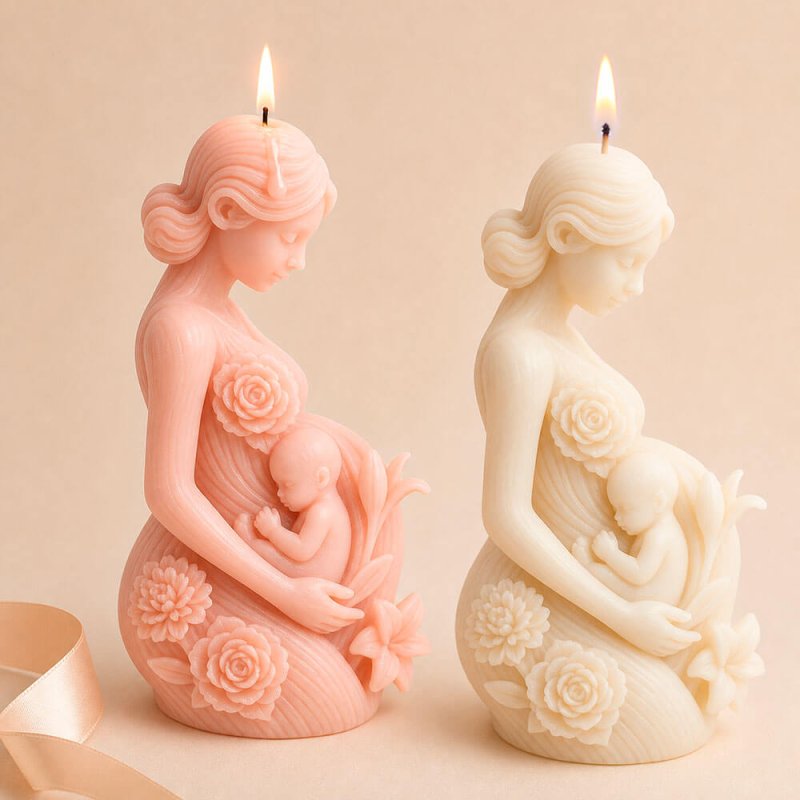 Molde para velas madre con bebé 3