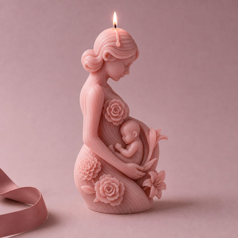 Molde para velas madre con bebé 5