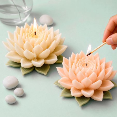 Molde para velas flor de loto 3