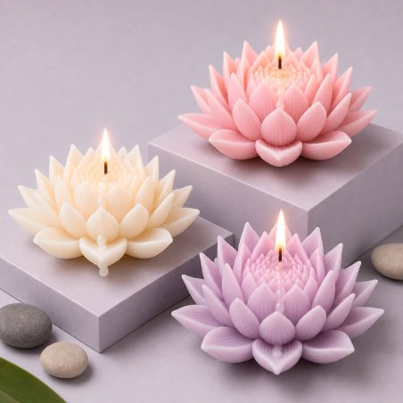 Molde para velas flor de loto 4