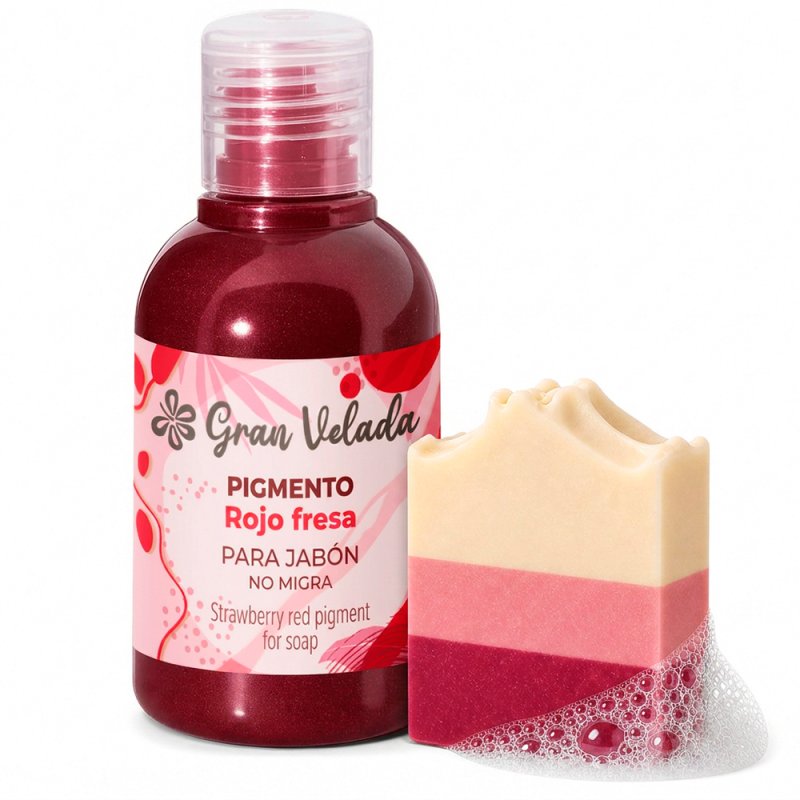 Colorante rojo fresa jabon de aceite pigmento liquido