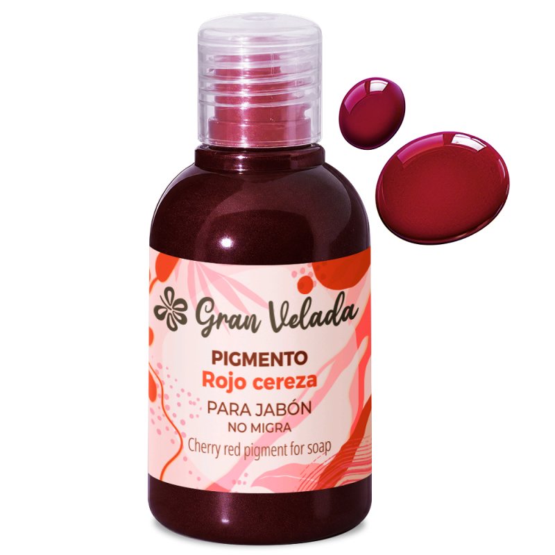 Pigmento liquido rojo cereza jabon de aceite