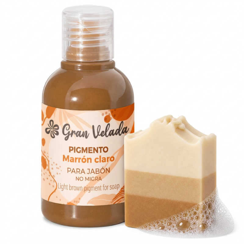 Colorante marron claro jabon de aceite pigmento liquido