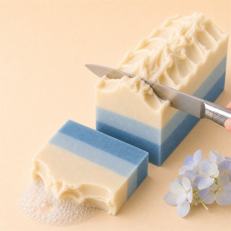 Jabon de aceite azul cielo