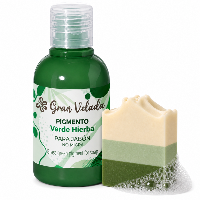 Colorante verde hierba jabon de aceite pigmento liquido