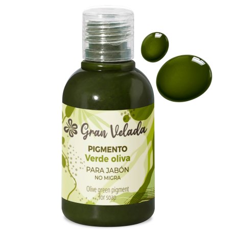 Pigmento liquido verde oliva jabon de aceite