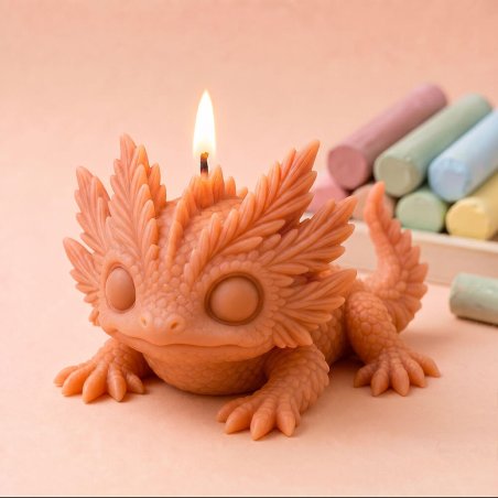 Molde para velas ajolote kawaii 5