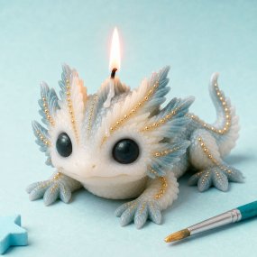 Molde para velas ajolote kawaii