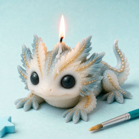 Molde para velas ajolote kawaii