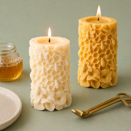 Molde para velas pilar de panal y abejas 4