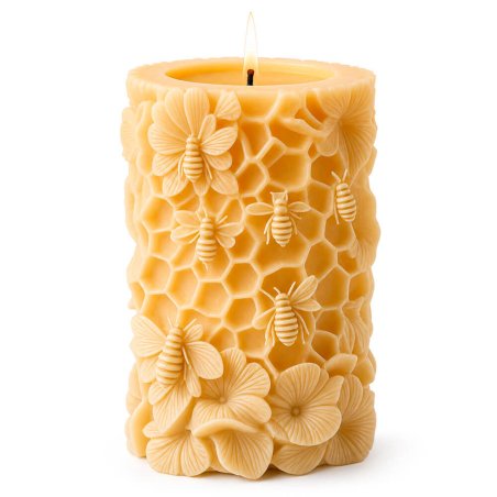 Molde para velas pilar de panal y abejas 2