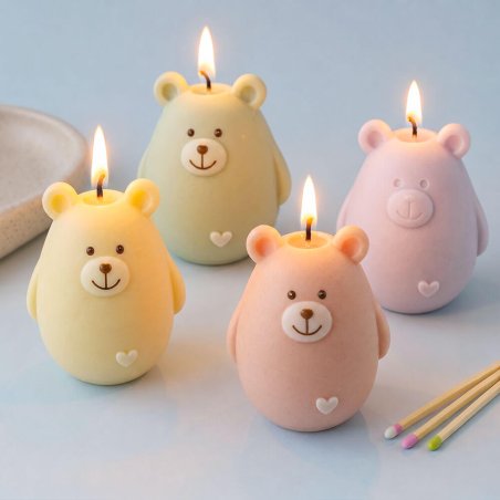 Molde para velas oso gordito 4
