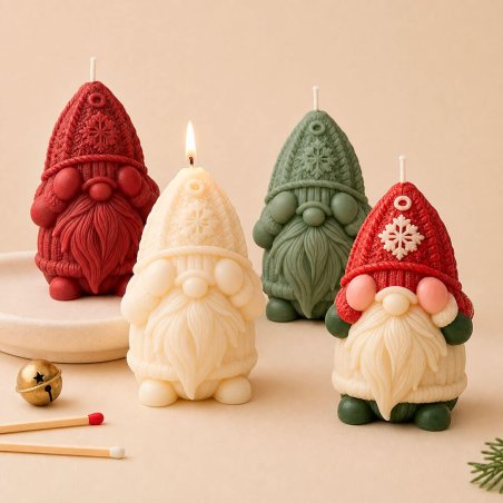 Molde para velas gnomo navideño 4