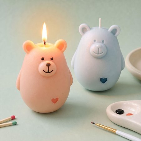 Velas oso pintadas en negro