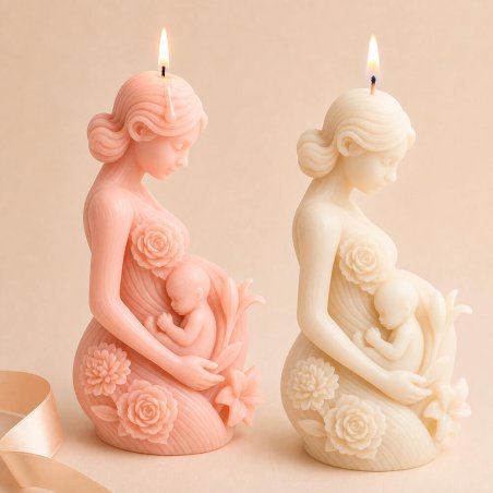 Molde madre con su bebé para hacer velas