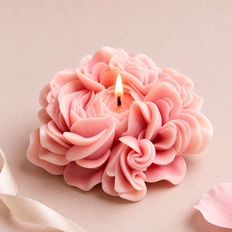 Molde para velas flor de peonía