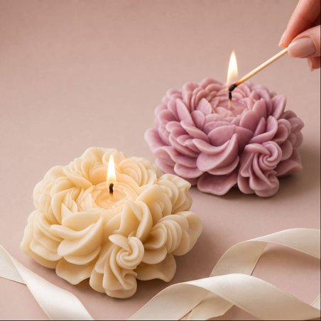Molde para velas flor de peonía 3