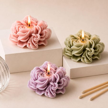 Molde para velas flor de peonía 4
