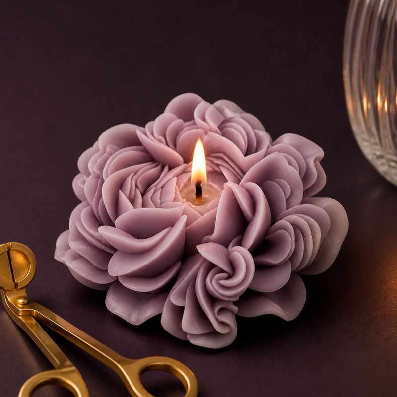 Molde para velas flor de peonía 5