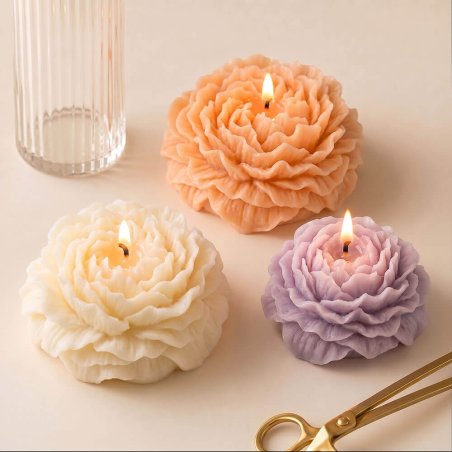 Set de moldes para velas flor de ranúnculo 4