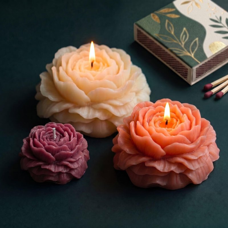 Set de moldes para velas flor de ranúnculo 5