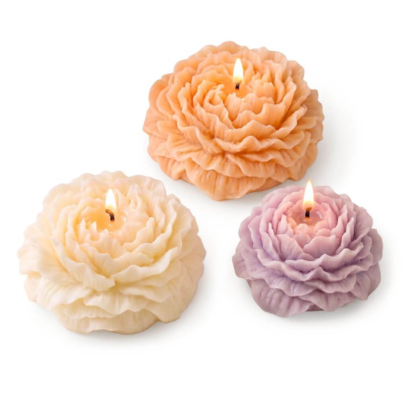 Set de moldes para velas flor de ranúnculo 2