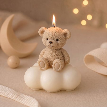 Molde para velas osito en la nube 3