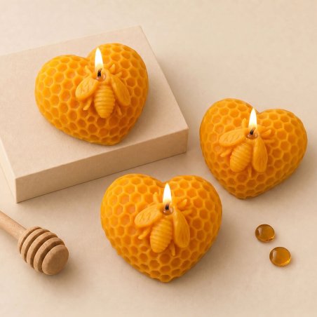Velas corazón de panal