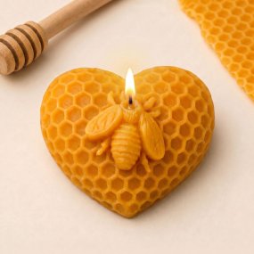Moule à bougie cœur nid d'abeille