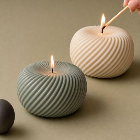 Molde para velas esfera en espiral 4