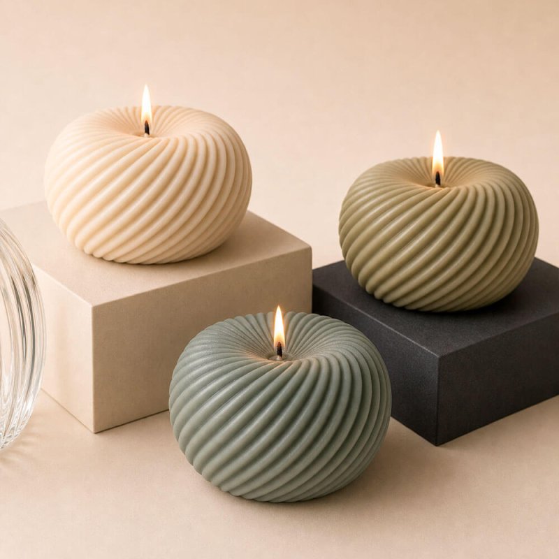 Molde para velas esfera en espiral 3