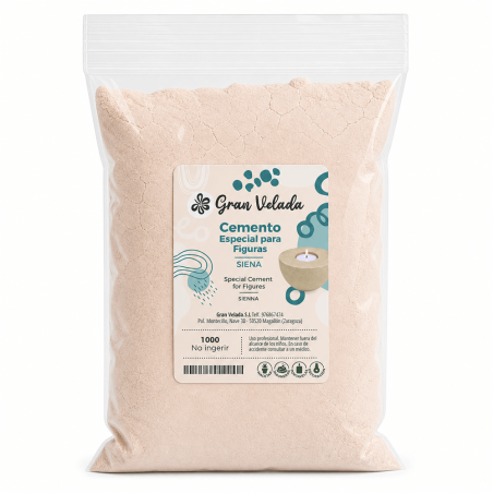 Envase de cemento para figuras color siena