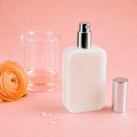 Frasco petaca blanco para perfumes y colonias