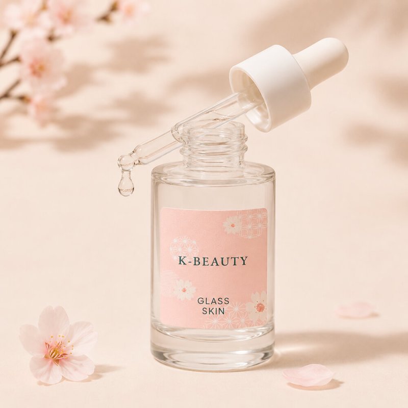 Etiqueta K-Beauty Glass Skin para sérum facial