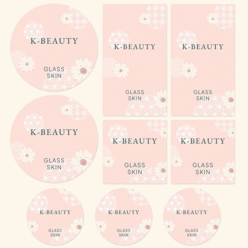 Diseños de etiquetas K-Beauty Glass Skin