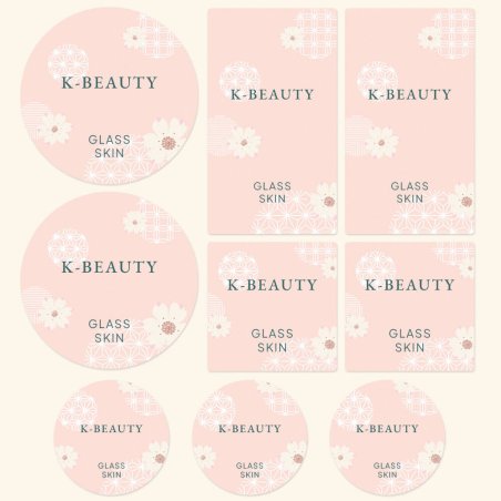 Diseños de etiquetas K-Beauty Glass Skin