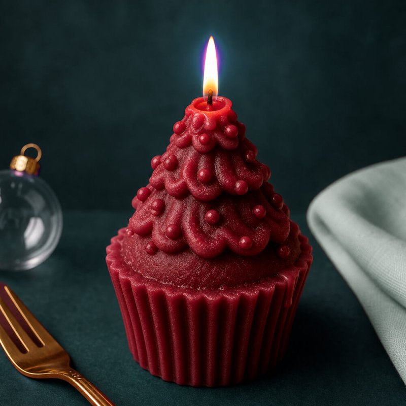 Vela decorativa cupcake árbol Navidad