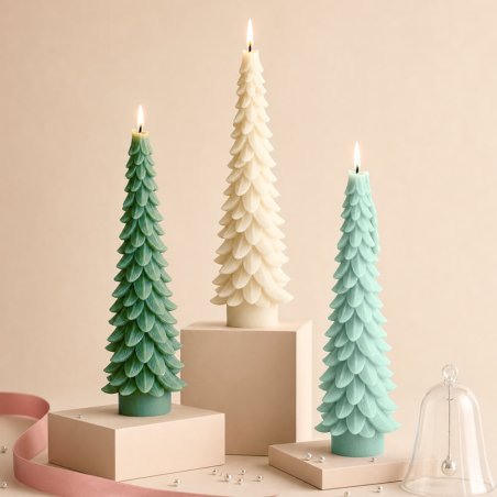 Velas abeto alto en diferentes colores