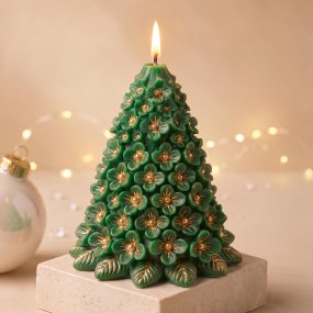 Molde para velas árvore de Natal de flores 10 cm