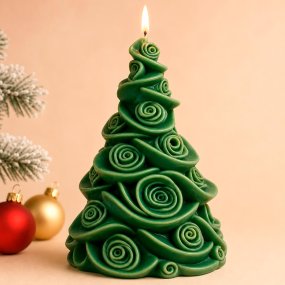 Molde para velas árbol de Navidad de rosas 11 cm