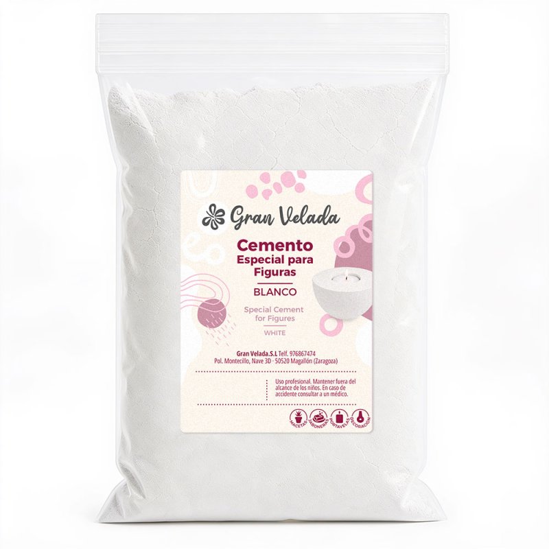 Envase de cemento para figuras blanco