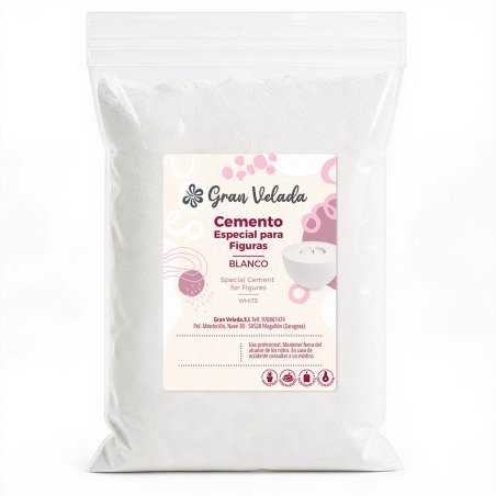 Envase de cemento para figuras blanco