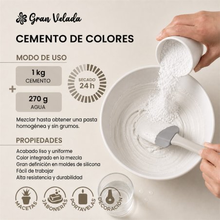 Instrucciones de uso cemento para figuras blanco por mayor