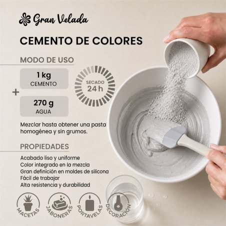 Instrucciones de uso cemento para figuras gris claro por mayor