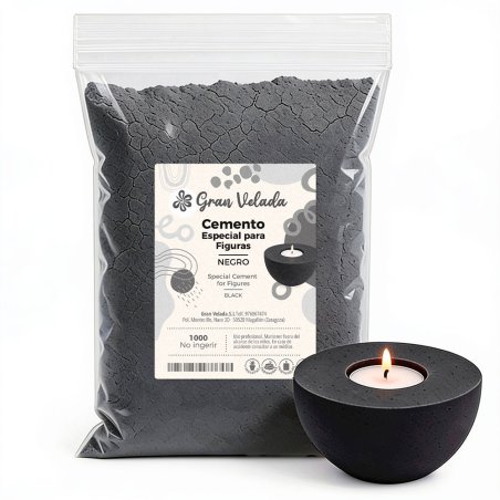 Cemento para figuras negro para manualidades y piezas decorativas