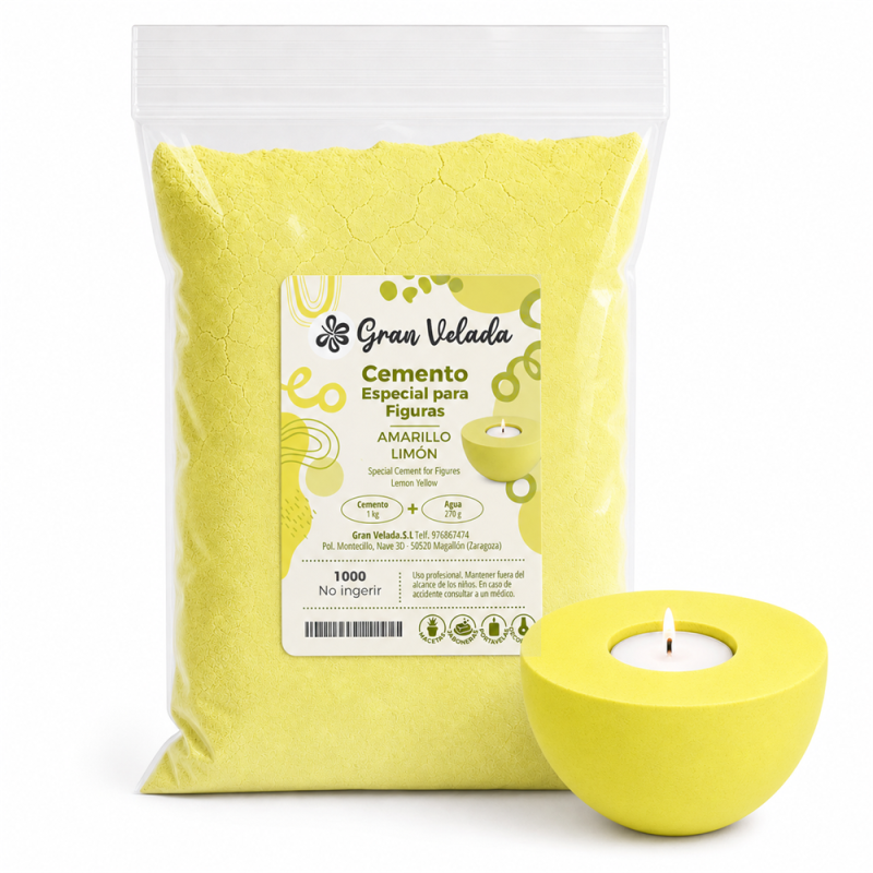 Cemento para figuras amarillo limón para manualidades y piezas decorativas