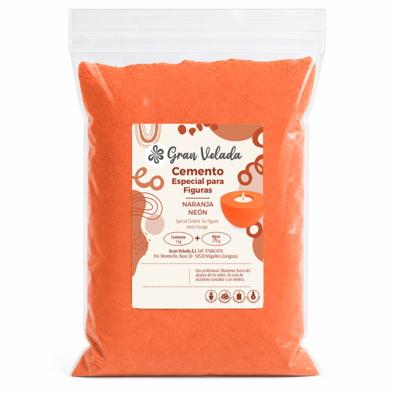 Bolsa de cemento para figuras naranja neón Gran Velada