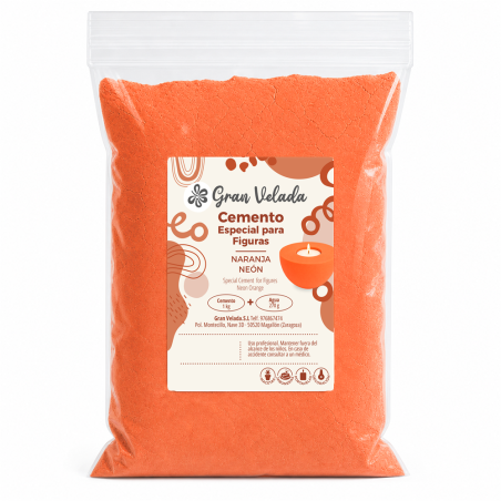 Bolsa de cemento para figuras naranja neón Gran Velada