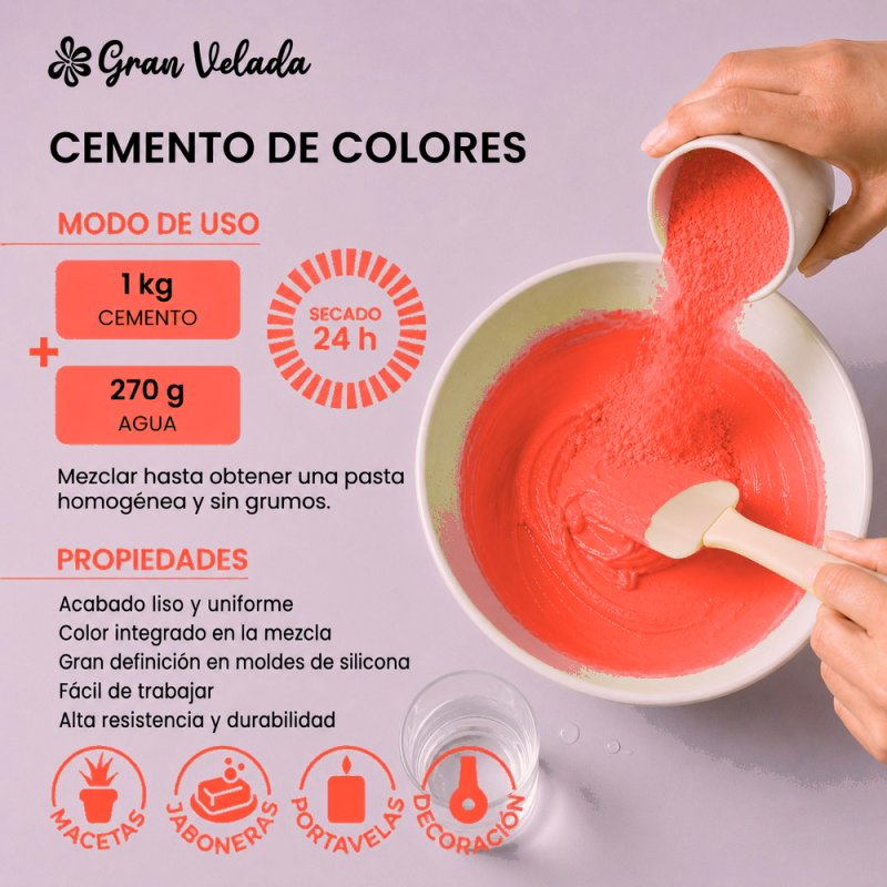 Como mezclar cemento para figuras coral neón con agua para manualidades