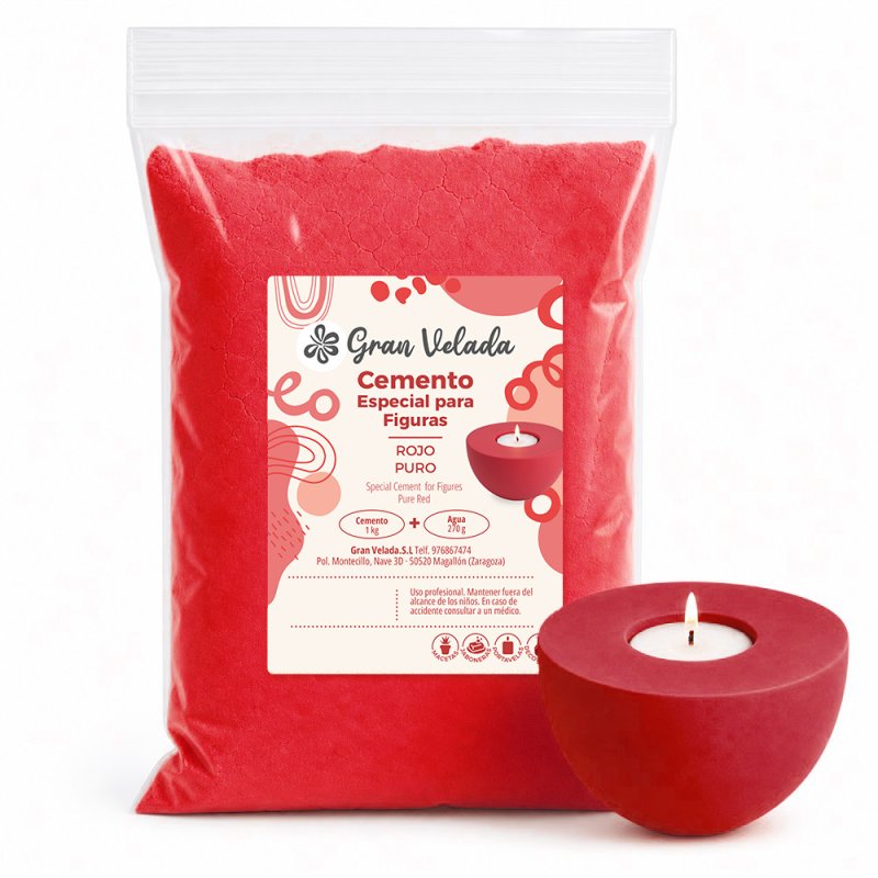 Cemento para figuras rojo puro para manualidades y piezas decorativas